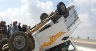 إصابة 3 أشخاص فى حادث تصادم سيارتين على الطريق الصحراوى الشرقى بسوهاج